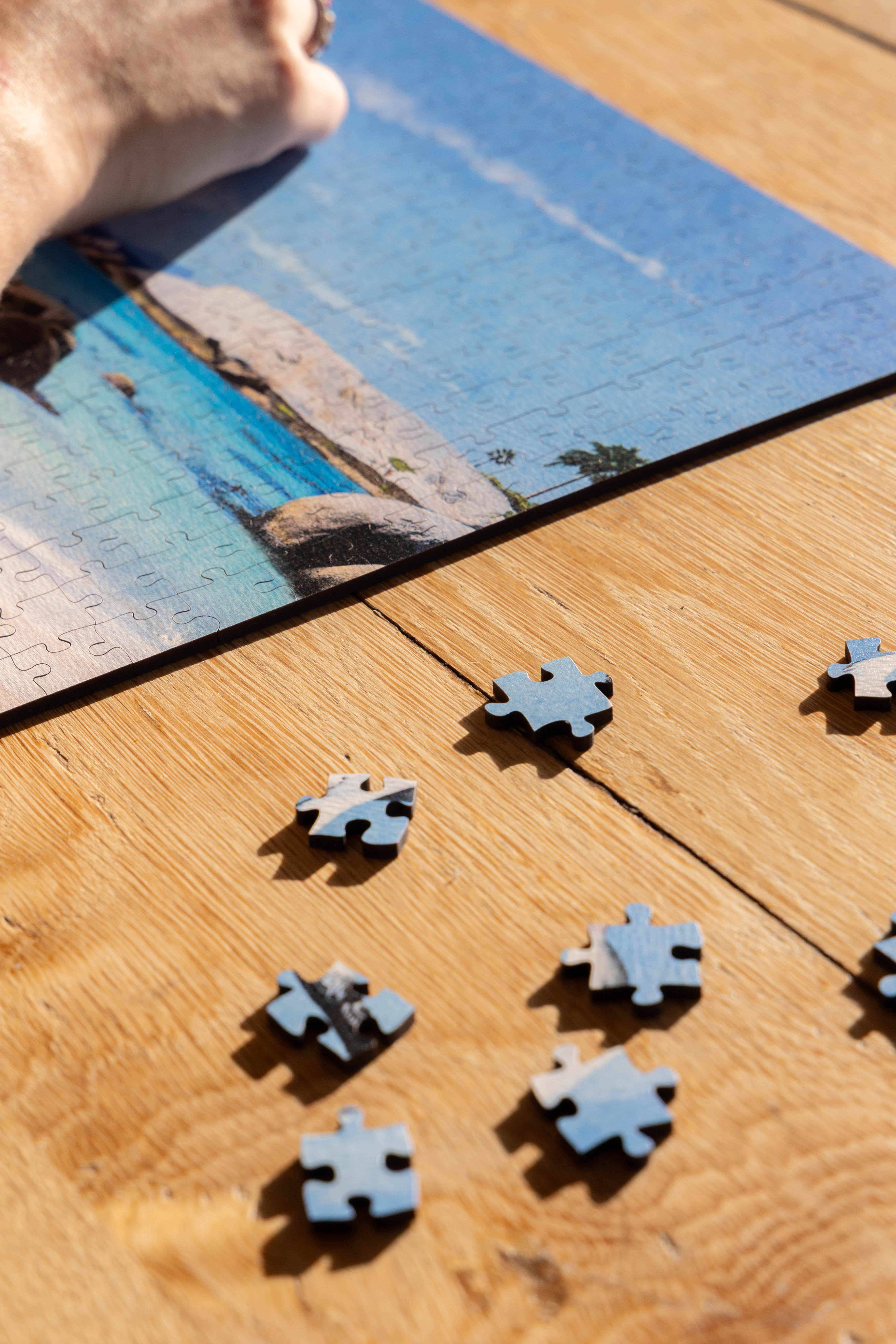 Boulders Beach is a MasterPiece wooden jigsaw puzzle from the African Odyssey poster series designed to showcases Africa’s most iconic natural wonders. Boulders Beach is a haven for African penguins.Precision-cut from 3mm thick wood and expertly printed, our MasterPiece puzzles offer a tactile and satisfying puzzling experience like no other. They are perfect for art lovers, nature enthusiasts and anyone looking for a thoughtful gift.