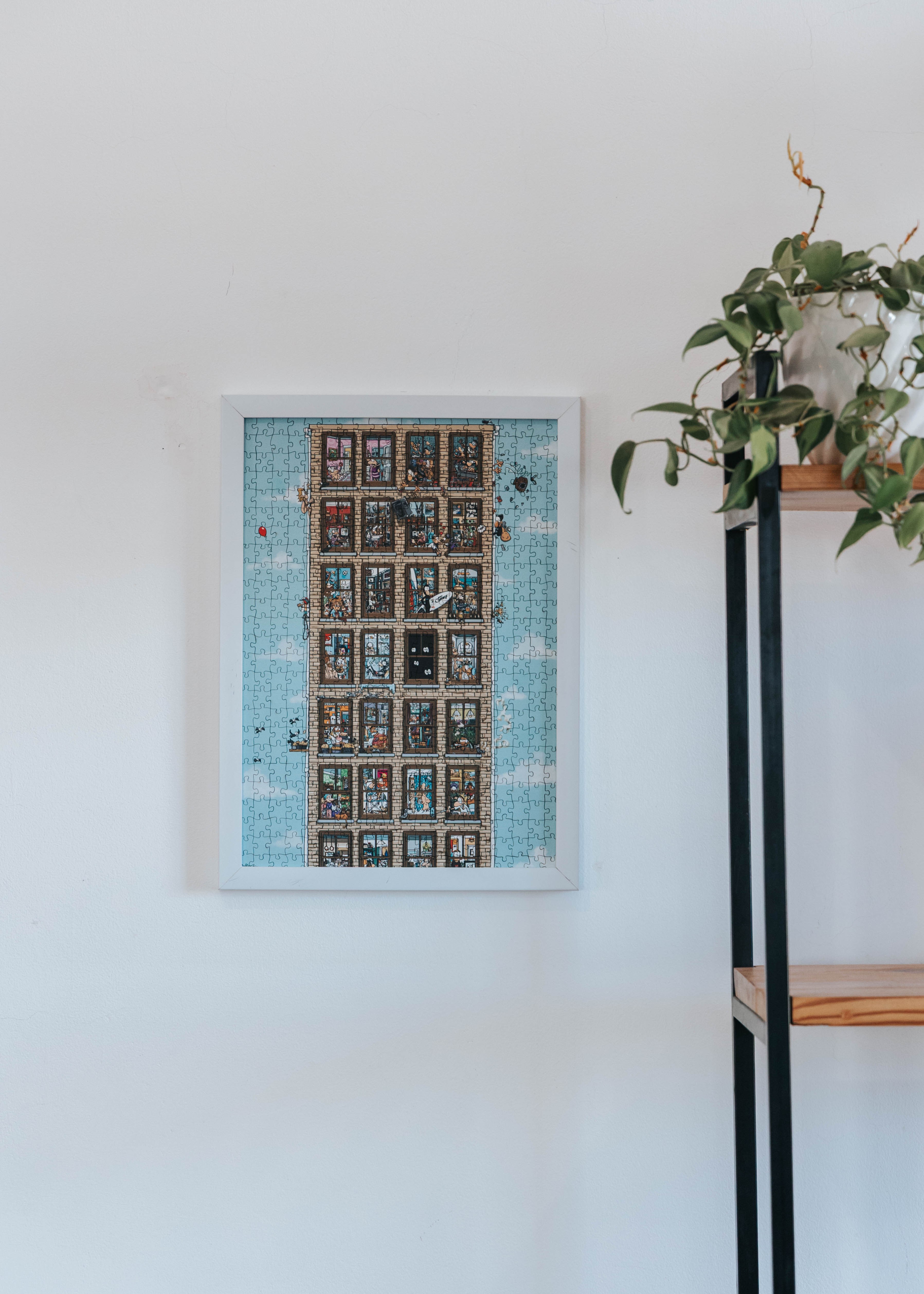 Framed Lockdown by Gavin Thomson MasterPiece 3mm wooden puzzle.