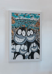 Framed Penguins by Gavin Thomson MasterPiece 3mm wooden puzzle.