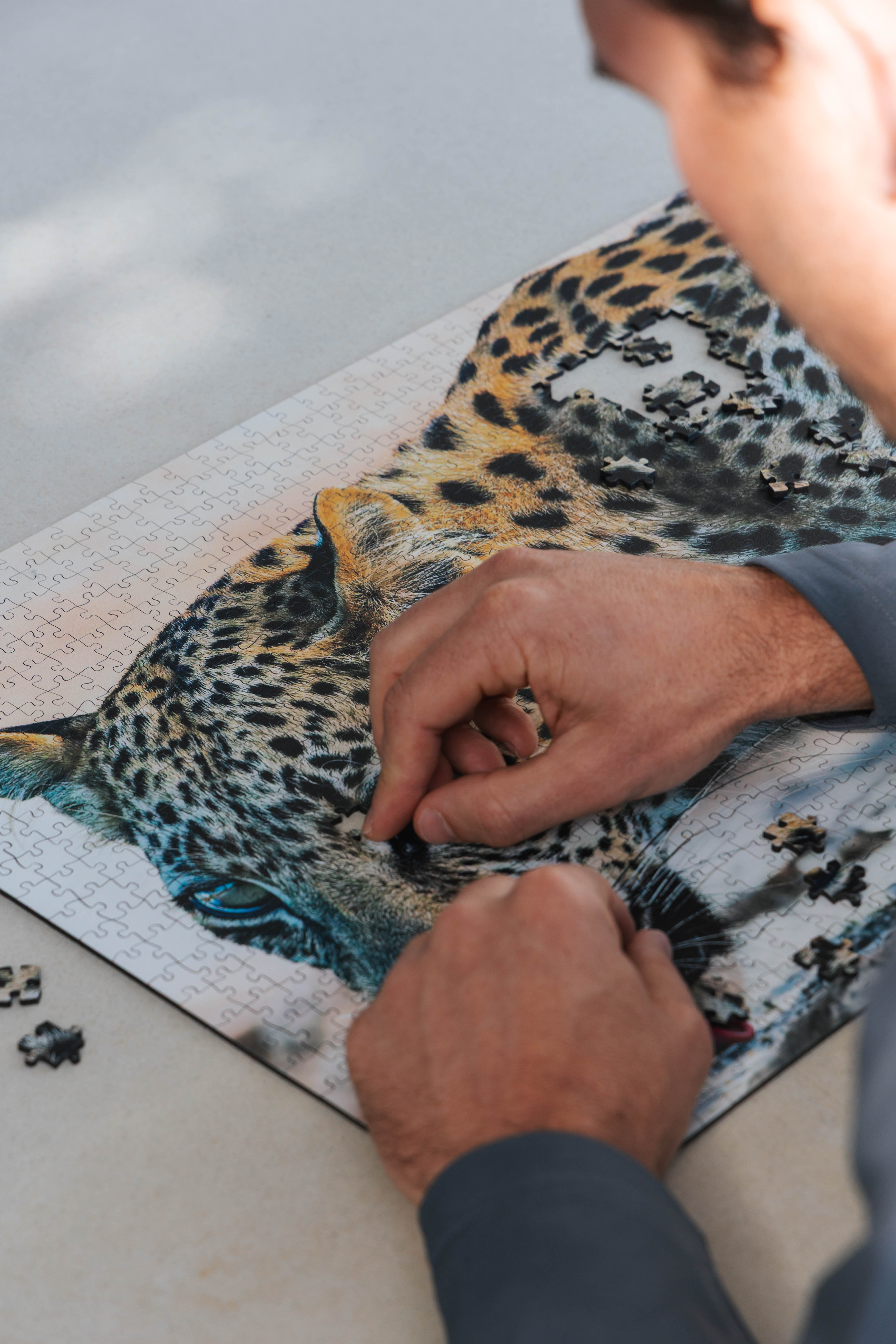 Whiskers And Water is a MasterPiece wooden jigsaw puzzle that features a beautiful photograph of a leopard drinking at the water's edge.

Precision-cut from 3mm wood and expertly printed, our MasterPiece puzzles offer a tactile and satisfying puzzling experience like no other. They are perfect for wildlife lovers, nature enthusiasts and anyone looking for a thoughtful gift.