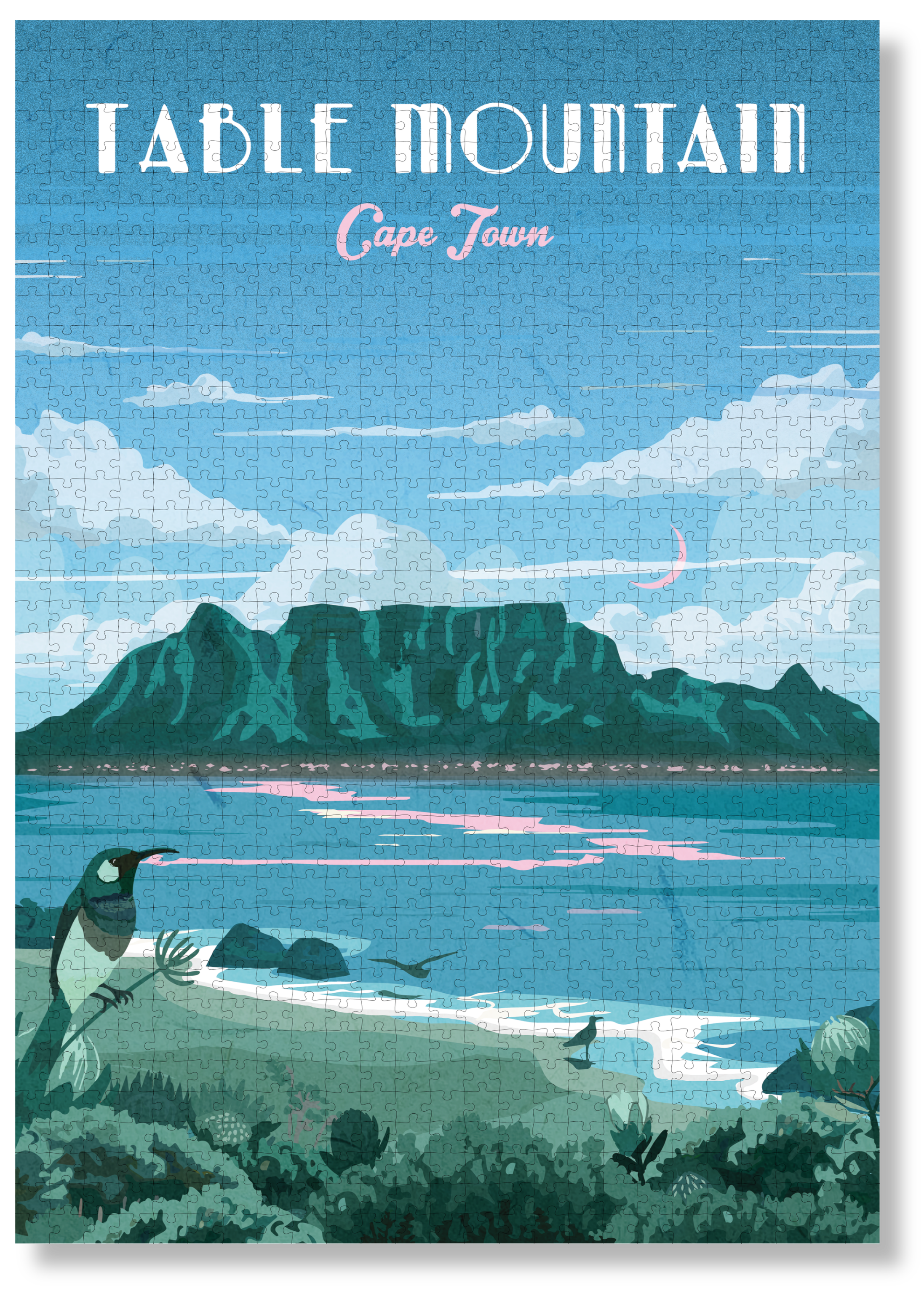 Table Mountain Night by Roam Travel Poster Co.