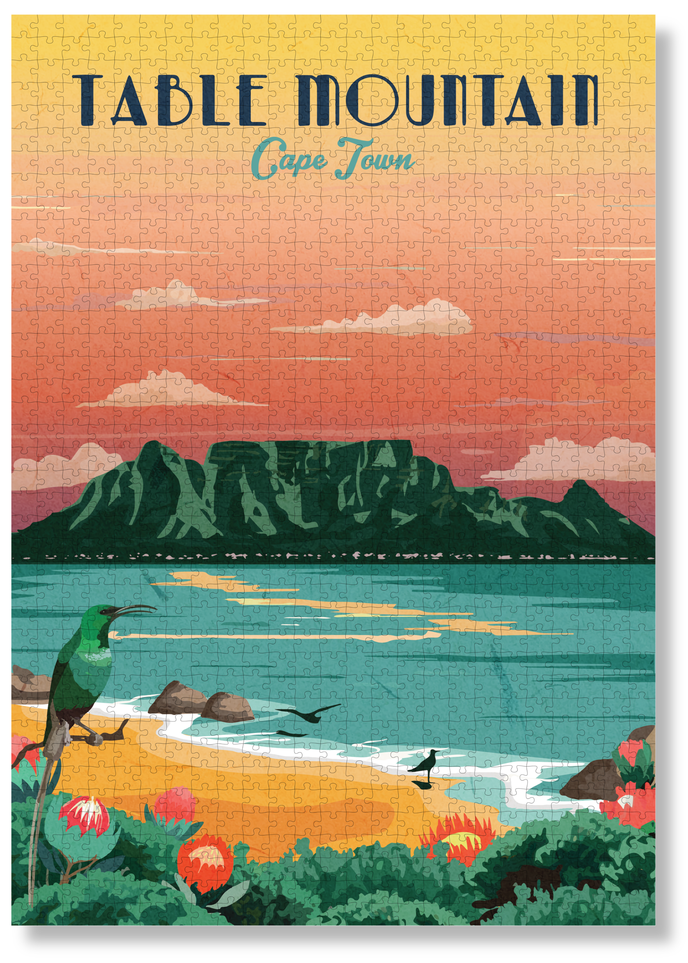 Table Mountain Sunset by Roam Travel Poster Co.