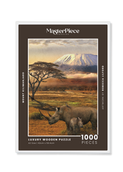 Mount Kilimanjaro is a MasterPiece wooden jigsaw puzzle from the African Odyssey poster series designed to showcase Africa’s most iconic natural wonders. This puzzle showcases Africa’s highest peak, standing at 5 895 meters above sea level. Precision-cut from 3mm thick wood and expertly printed, our MasterPiece puzzles offer a tactile and satisfying puzzling experience like no other. They are perfect for art lovers, nature enthusiasts and anyone looking for a thoughtful gift.