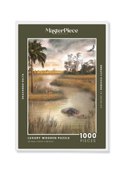 Okavango Delta is a MasterPiece wooden jigsaw puzzle. This design captures the vast wetland in Botswana, renowned for its rich biodiversity and stunning natural beauty. Precision-cut from 3mm thick wood and expertly printed, our MasterPiece puzzles offer a tactile and satisfying puzzling experience like no other. They are perfect for art lovers, nature enthusiasts and anyone looking for a thoughtful gift.
