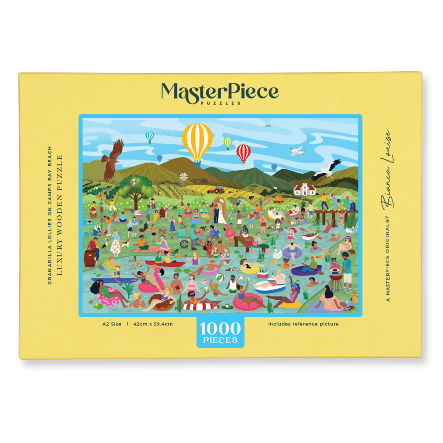 Along The Breede is a premium wooden jigsaw puzzle that features a vibrant and playful illustration that captures the energy of a summer day along the Breede river in the Western Cape. Bursting with intricate details, this puzzle is as fun to explore as it is to complete. This puzzle is ideal for adults, art lovers and gift buyers.