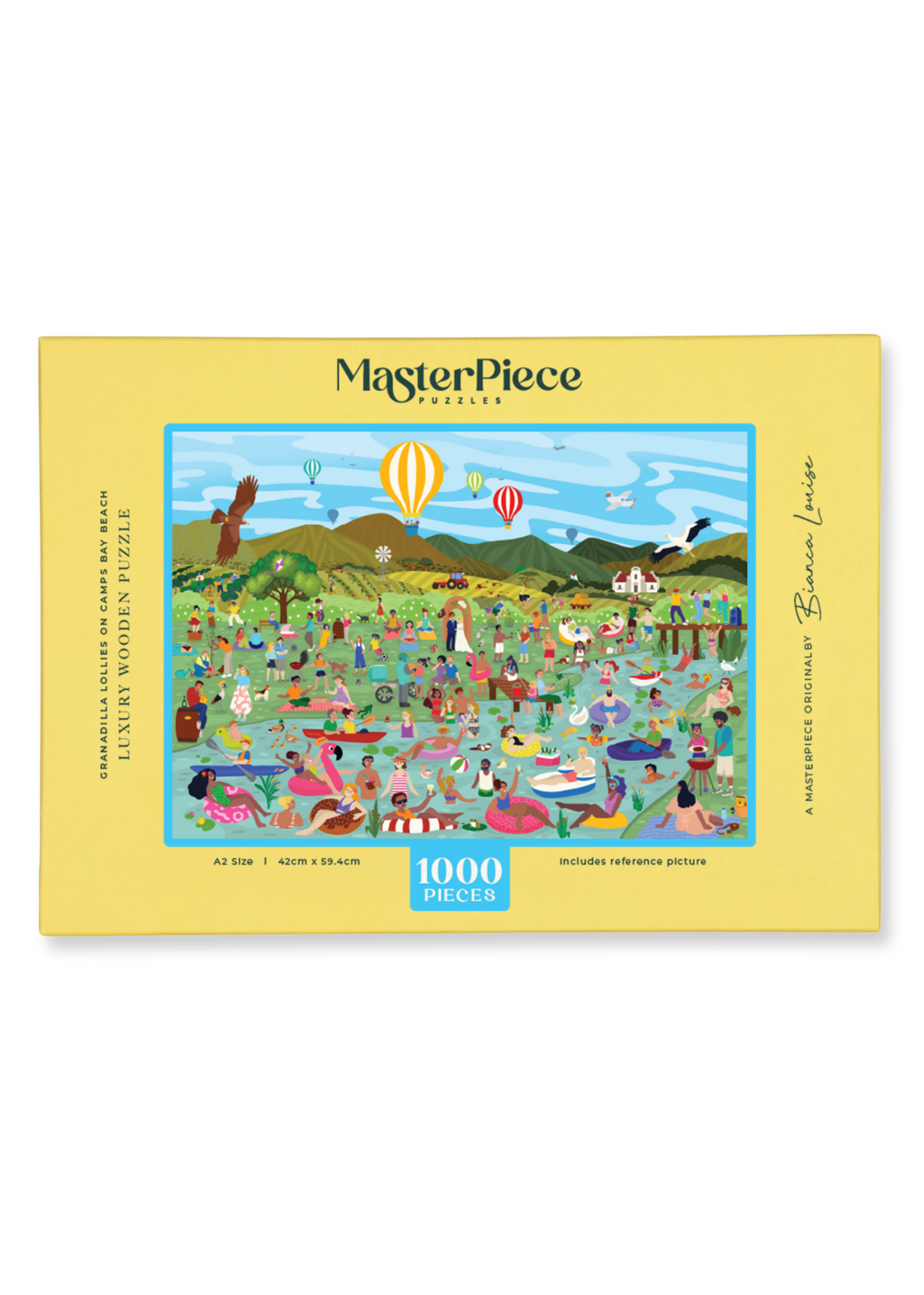 Along The Breede is a premium wooden jigsaw puzzle that features a vibrant and playful illustration that captures the energy of a summer day along the Breede river in the Western Cape. Bursting with intricate details, this puzzle is as fun to explore as it is to complete. This puzzle is ideal for adults, art lovers and gift buyers.