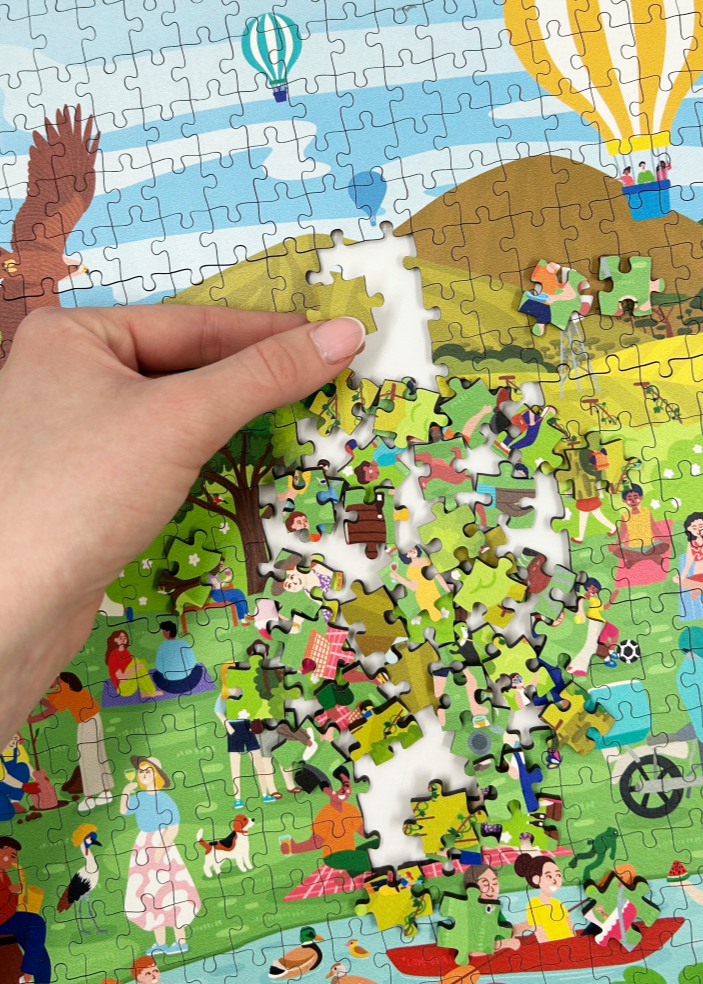 Along The Breede is a premium wooden jigsaw puzzle that features a vibrant and playful illustration that captures the energy of a summer day along the Breede river in the Western Cape. Bursting with intricate details, this puzzle is as fun to explore as it is to complete. This puzzle is ideal for adults, art lovers and gift buyers.