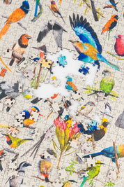 A premium wooden jigsaw puzzle that features 68 bird species, hand drawn by Matthew Bell. Perfect for wildlife lovers, bird enthusiasts and gift buyers.