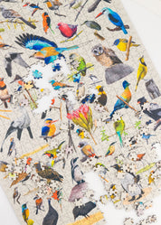 A premium wooden jigsaw puzzle that features 68 bird species, hand drawn by Matthew Bell. Perfect for wildlife lovers, bird enthusiasts and gift buyers.
