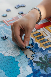 Bo-Kaap is a MasterPiece wooden jigsaw puzzle featuring&nbsp;a vibrant illustration of the iconic colourful homes beneath Table Mountain. Bold colours beautifully capture the charm and character of one of South Africa’s most beloved neighbourhoods.