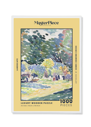 Landscape is a MasterPiece wooden jigsaw puzzle of one of Henri-Edmond Cross’s paintings. This artwork features dynamic brushstrokes and rich, earthy tones, capturing a windswept countryside under a dramatic sky.

Precision-cut from 3mm thick wood and expertly printed, our MasterPiece puzzles offer a tactile and satisfying puzzling experience like no other. They are perfect for classic art lovers and anyone looking for a thoughtful gift. 