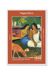 Arearea is a MasterPiece wooden jigsaw puzzle of one of Paul Gauguin's paintings. This is a vibrant Post-Impressionist painting depicting a lush Tahitian landscape. Precision-cut from 3mm thick wood and expertly printed, our MasterPiece puzzles offer a tactile and satisfying puzzling experience like no other. They are perfect for classic art lovers and anyone looking for a thoughtful gift. 