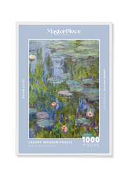 Water Lilies is a MasterPiece wooden jigsaw puzzle of one of Claude Monet’s iconic paintings. This Impressionist piece captures the tranquil beauty of his garden in Giverny. The artwork showcases a&nbsp; pond filled with water lilies in soft, blended hues of blue, green and pink.&nbsp;

Precision-cut from 3mm wood and expertly printed, our MasterPiece puzzles offer a tactile and satisfying puzzling experience like no other. They are perfect for classic art lovers and anyone looking for a&nbsp;thoughtfu