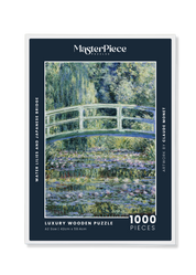 Water Lilies and Japanese Bridge is a&nbsp;MasterPiece wooden jigsaw puzzle&nbsp;of one of Claude Monet’s iconic paintings. This is an Impressionist masterpiece portraying his garden in Giverny. The painting features a serene pond covered in floating water lilies, with a softly arched Japanese bridge overhead.&nbsp;

Precision-cut from 3mm wood and expertly printed, our MasterPiece puzzles offer a tactile and satisfying puzzling experience like no other. They are perfect for&nbsp;classic&nbsp;art lovers&nbs