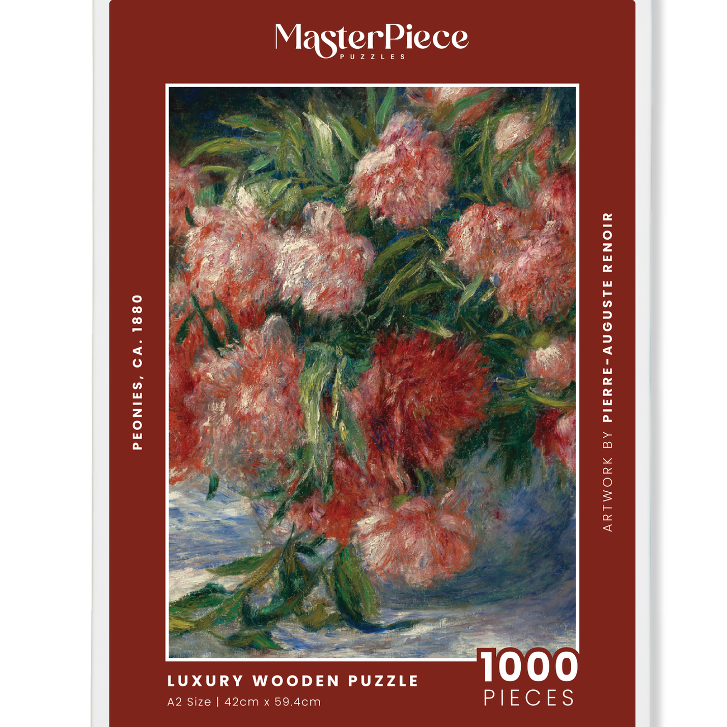 MasterPiece luxury wooden puzzle of  classic artwork Peonies, ca. 1880 by Renoir