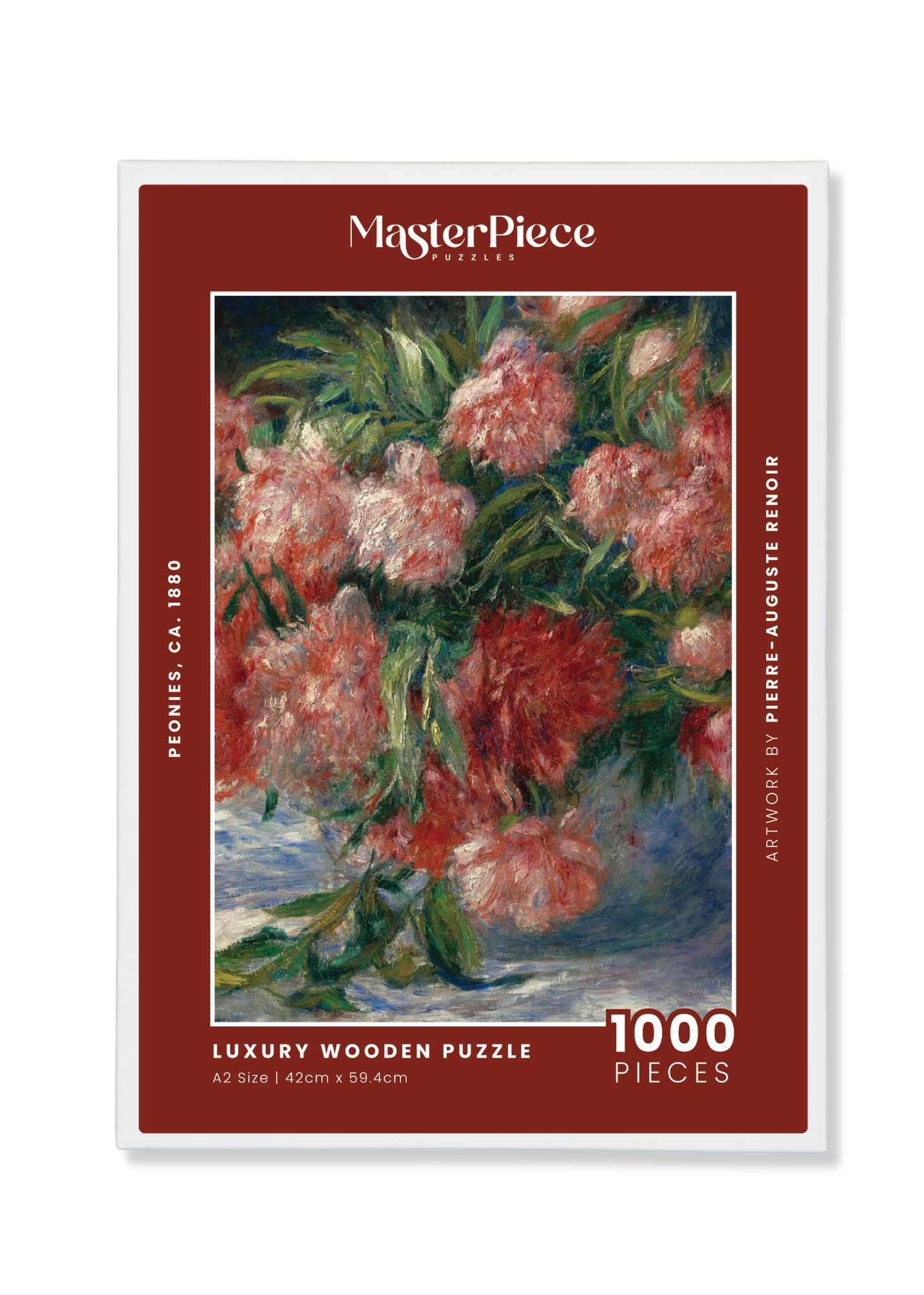 MasterPiece luxury wooden puzzle of  classic artwork Peonies, ca. 1880 by Renoir