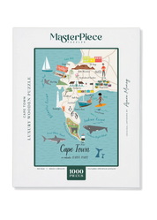 Cape Town is a MasterPiece wooden jigsaw puzzle that features the city as an illustrated map. Perfect for art lovers, proud South Africans, anyone looking for a thoughtful gift or a keepsake of Cape Town.