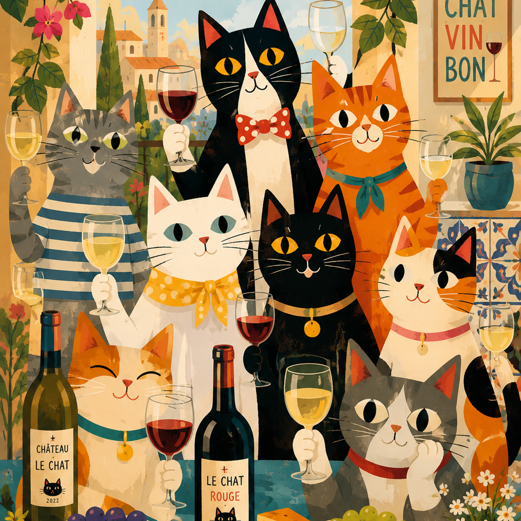 CatsdrinkingwineMasterPiecePuzzleartwork.png