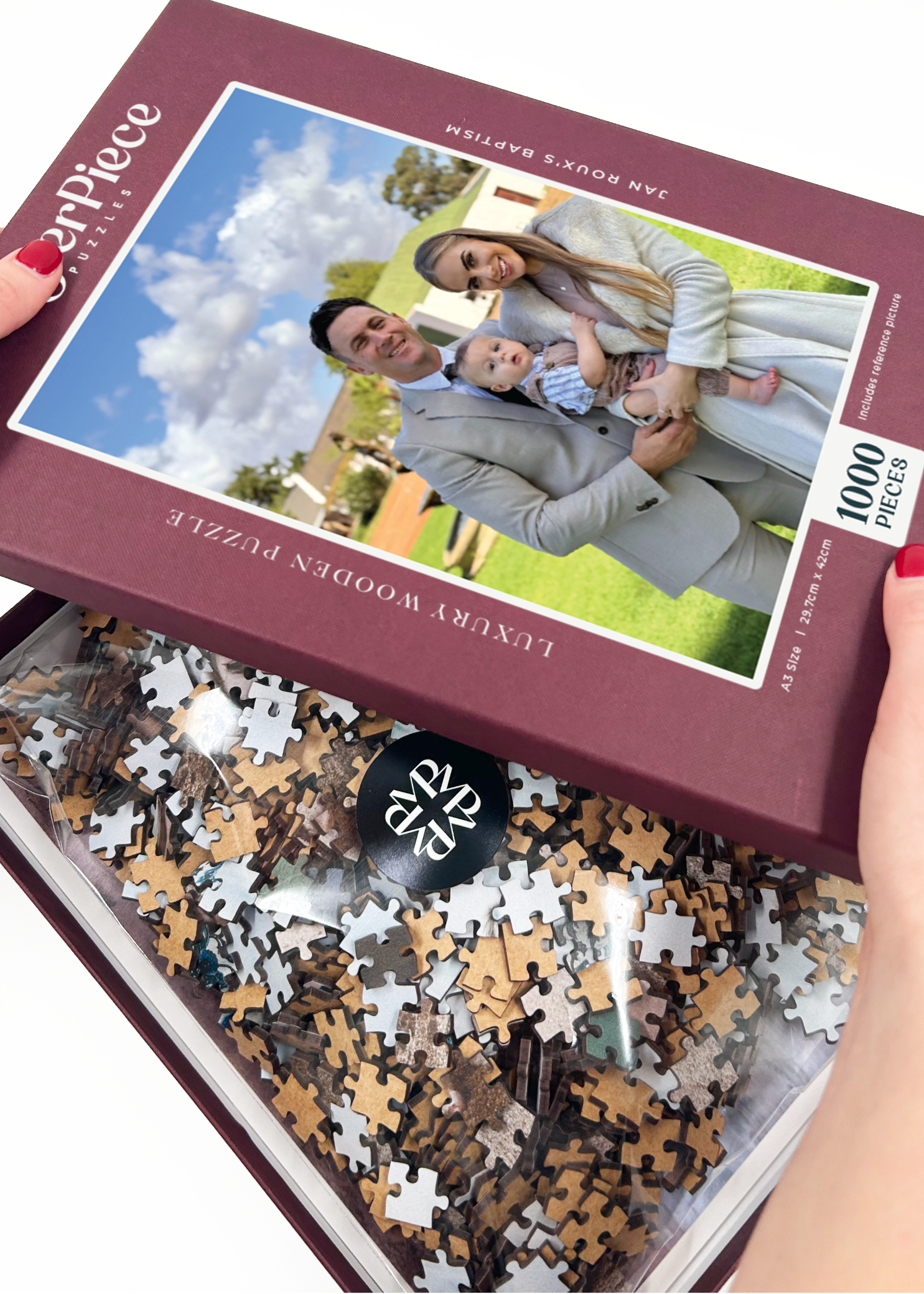 Our custom puzzles let you piece together your most special memories. Whether it’s a breathtaking landscape, a beloved pet, a family portrait, or a unique artwork, we’ll transform it into a premium puzzle you can cherish, gift, or even glue, frame and hang as beautiful wall art. Precision-cut from 3mm thick wood and expertly printed, our custom MasterPiece puzzles offer a tactile and satisfying puzzling experience like no other. They are perfect for anyone looking for a personal and thoughtful gift.