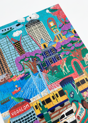 colourful wooden puzzle of Cape Town 