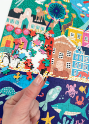 colourful wooden puzzle of Cape Town 