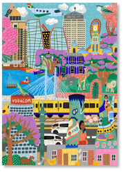 Johannesburg is a MasterPiece wooden jigsaw puzzle of a vibrant, playful portrait of Jozi, where iconic buildings, everyday moments and bursts of colour come together in Kelly McChesney’s unmistakable style.

Precision-cut from 3mm thick wood and expertly printed, our MasterPiece puzzles offer a tactile and satisfying puzzling experience like no other. They are perfect for art lovers, proud South Africans, tourists and anyone looking for a thoughtful gift.