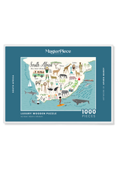 South Africa is a MasterPiece wooden jigsaw puzzle that features a map illustration of the rainbow nation, a country of contrast and character. Uncover its landscapes, cultures and stories piece by piece with this premium wooden map puzzle.

Precision-cut from 3mm thick wood and expertly printed, our MasterPiece puzzles offer a tactile and satisfying puzzling experience like no other. They are perfect for art lovers, proud South Africans, tourists and anyone looking for a thoughtful gift.
