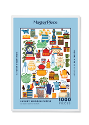Kitchen Collection is a MasterPiece wooden jigsaw puzzle features a colourful array of vintage kitchenalia that we all remember. Building this puzzle feels like you're rummaging through a well-used cupboard in an eclectic kitchen of the past. Precision-cut from 3mm wood and expertly printed, our MasterPiece puzzles offer a tactile and satisfying puzzling experience like no other. This puzzle is perfect for art lovers, proud South Africans and anyone looking for a thoughtful gift.