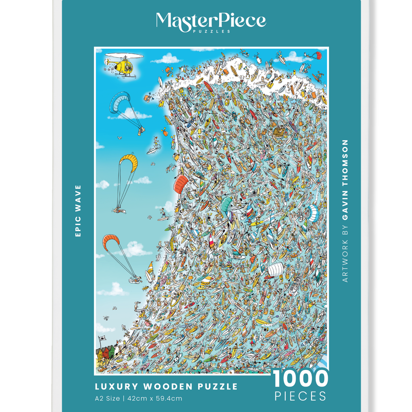 Epic Wave is a MasterPiece wooden jigsaw puzzle that captures a rather large Muizenberg wave that hits all the sense. Precision-cut from 3mm thick wood and expertly printed, our MasterPiece puzzles offer a tactile and satisfying puzzling experience like no other. They are perfect for art lovers, proud South Africans, tourists and anyone looking for a thoughtful gift. 