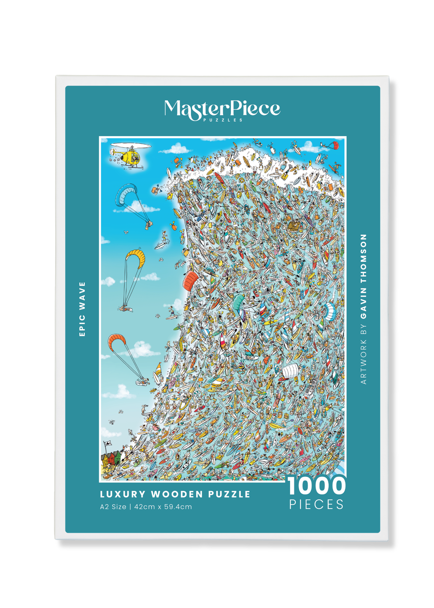 Epic Wave is a MasterPiece wooden jigsaw puzzle that captures a rather large Muizenberg wave that hits all the sense. Precision-cut from 3mm thick wood and expertly printed, our MasterPiece puzzles offer a tactile and satisfying puzzling experience like no other. They are perfect for art lovers, proud South Africans, tourists and anyone looking for a thoughtful gift. 