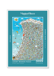 Epic Wave is a MasterPiece wooden jigsaw puzzle that captures a rather large Muizenberg wave that hits all the sense. Precision-cut from 3mm thick wood and expertly printed, our MasterPiece puzzles offer a tactile and satisfying puzzling experience like no other. They are perfect for art lovers, proud South Africans, tourists and anyone looking for a thoughtful gift. 