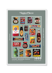 Groceries is a MasterPiece wooden jigsaw puzzle that features a lively acrylic artwork of a colourful array of beloved South African foods, from snacks to staples. Precision-cut from 3mm thick wood and expertly printed, our MasterPiece puzzles offer a tactile and satisfying puzzling experience like no other. They are perfect for proud South Africans, puzzle enthusiasts and anyone looking for a thoughtful gift. 
