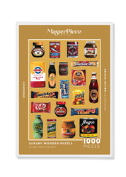 Groceries is a MasterPiece wooden jigsaw puzzle that features a lively acrylic artwork of a colourful array of beloved South African foods, from snacks to staples. Precision-cut from 3mm thick wood and expertly printed, our MasterPiece puzzles offer a tactile and satisfying puzzling experience like no other. They are perfect for proud South Africans, puzzle enthusiasts and anyone looking for a thoughtful gift. 
