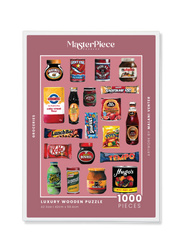 Groceries is a MasterPiece wooden jigsaw puzzle that features a lively acrylic artwork of a colourful array of beloved South African foods, from snacks to staples. Precision-cut from 3mm thick wood and expertly printed, our MasterPiece puzzles offer a tactile and satisfying puzzling experience like no other. They are perfect for proud South Africans, puzzle enthusiasts and anyone looking for a thoughtful gift. 