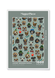Party Dogs is a MasterPiece wooden jigsaw puzzle that features a playful acrylic artwork of a delightful mix of dog breeds, each sporting fun accessories. Piece together the cheerful chaos, and watch as the charming canine party comes to life.

Precision-cut from 3mm thick wood and expertly printed, our MasterPiece puzzles offer a tactile and satisfying puzzling experience like no other. They are perfect for dog lovers, puzzle enthusiasts and anyone looking for a thoughtful gift. 