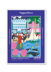 Simon's Town Penguins is a MasterPiece wooden jigsaw puzzle of a vibrant, captivating illustration celebrating the African penguins native to Simon’s Town, South Africa. Precision-cut from 3mm thick wood and expertly printed, our MasterPiece puzzles offer a tactile and satisfying puzzling experience like no other. They are perfect for art lovers, proud South Africans, tourists and anyone looking for a thoughtful gift. 