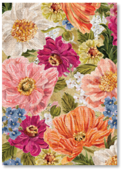 A luxury wooden puzzle of a colorful watercolour painting of flowersby Jess Meyer of Watercolour Heart Illustration.