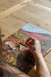 Namaqualand is a MasterPiece wooden jigsaw puzzle from the African Odyssey poster series designed to showcase Africa’s most iconic natural wonders. This one captures the region in South Africa famous for its stunning spring wildflower bloom. Precision-cut from 3mm thick wood and expertly printed, our MasterPiece puzzles offer a tactile and satisfying puzzling experience like no other. They are perfect for art lovers, nature enthusiasts and anyone looking for a thoughtful gift.