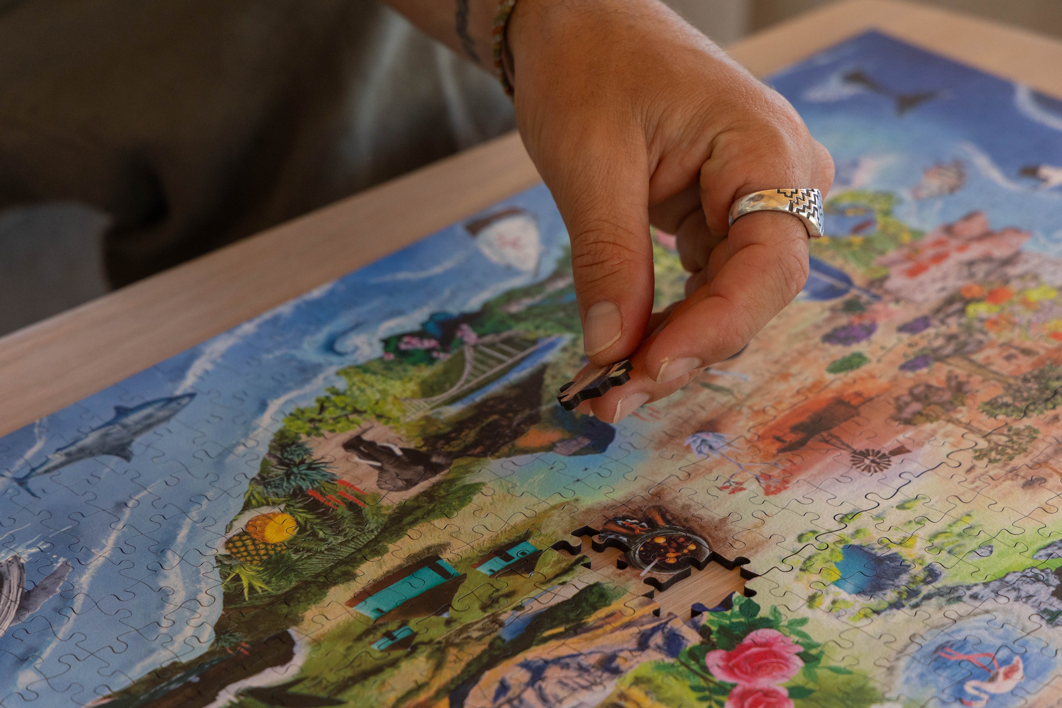 South Africa is a MasterPiece wooden jigsaw puzzle that brings together the landscapes, wildlife and iconic landmarks that make our country so special. From waves to wild bushveld to colourful flora and familiar scenes, each detail celebrates the richness of Mzansi. This is home.