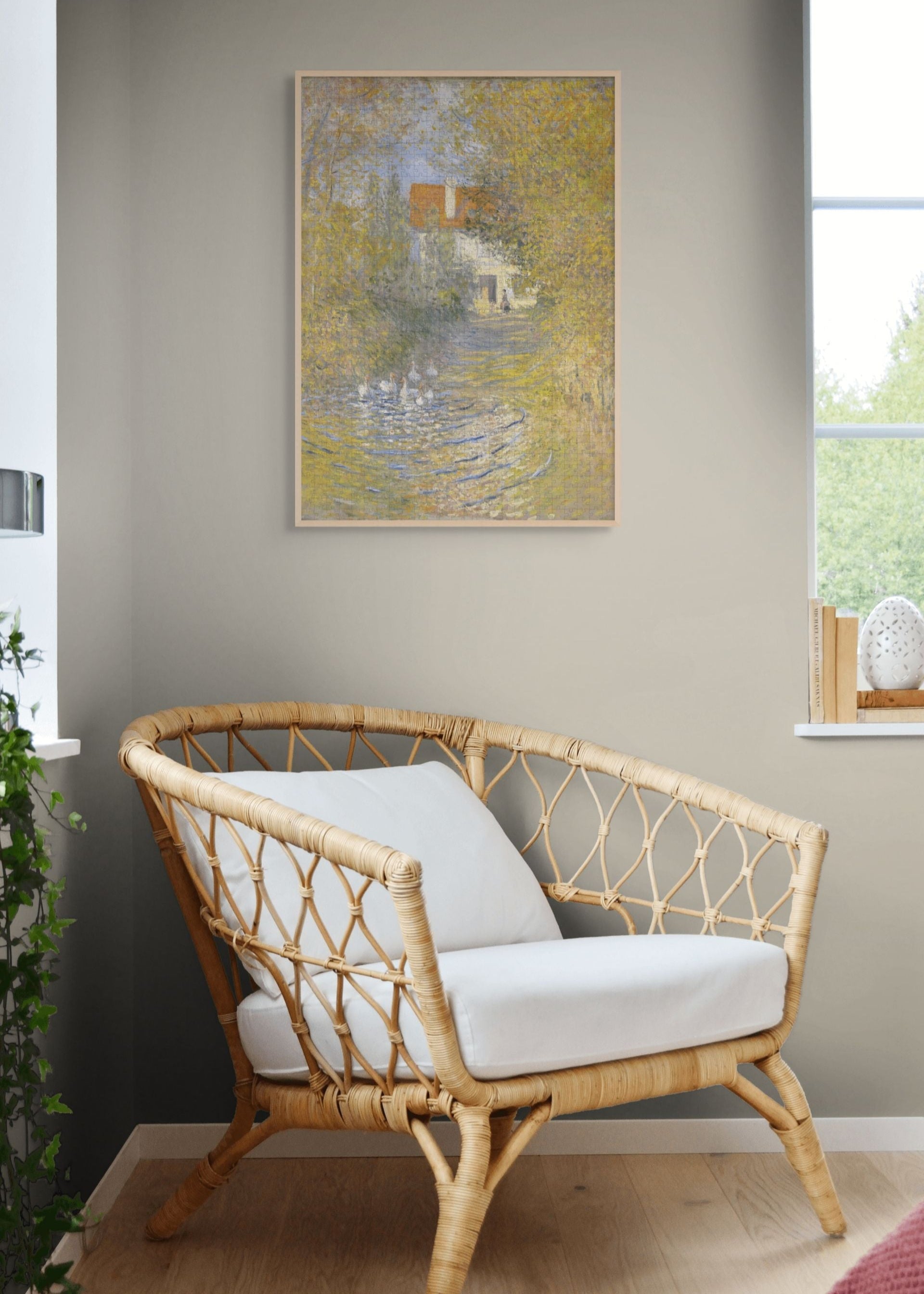 The Geese is a MasterPiece wooden jigsaw puzzle of a tranquil painting by Monet. Featuring, soft brushstrokes and serene scenery and a gaggle of geese.

Precision-cut from 3mm thick wood and expertly printed, our MasterPiece puzzles offer a tactile and satisfying puzzling experience like no other. They are perfect for classic art lovers and anyone looking for a thoughtful gift. 
