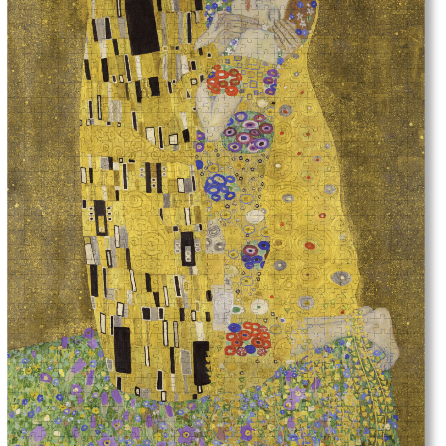 The Kiss is a MasterPiece wooden jigsaw puzzle of one of Gustav Klimt’s most celebrated paintings. This artwork of the Golden Period portrays an intimate embrace between two lovers, enveloped in a shimmering golden cloak adorned with intricate patterns. 

Precision-cut from 3mm thick wood and expertly printed, our MasterPiece puzzles offer a tactile and satisfying puzzling experience like no other. They are perfect for classic art lovers and anyone looking for a thoughtful gift.