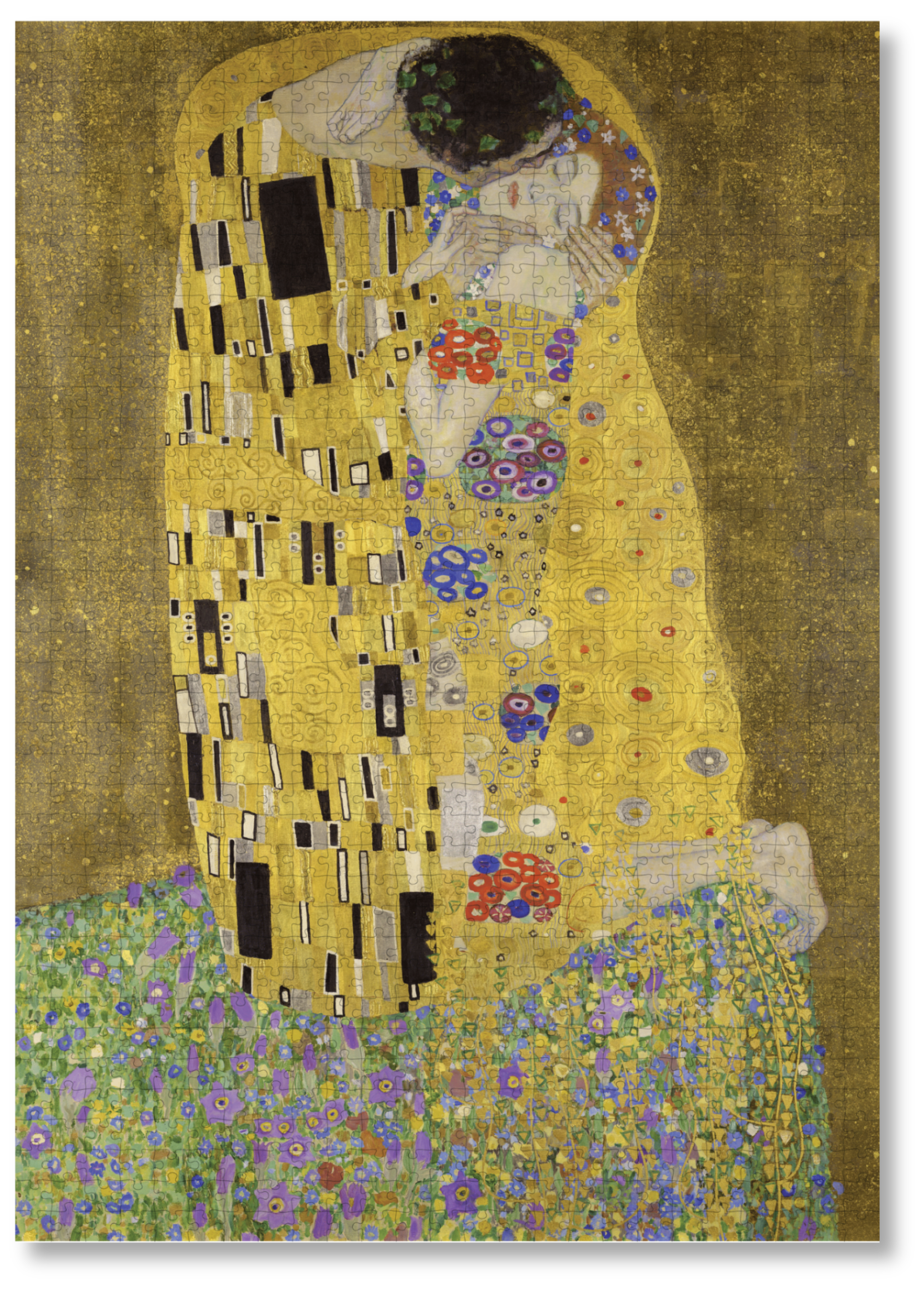 The Kiss is a MasterPiece wooden jigsaw puzzle of one of Gustav Klimt’s most celebrated paintings. This artwork of the Golden Period portrays an intimate embrace between two lovers, enveloped in a shimmering golden cloak adorned with intricate patterns. 

Precision-cut from 3mm thick wood and expertly printed, our MasterPiece puzzles offer a tactile and satisfying puzzling experience like no other. They are perfect for classic art lovers and anyone looking for a thoughtful gift.