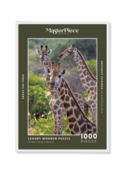 Above The Trees is a premium wooden jigsaw puzzle that features a beautiful photograph of Giraffes, taken by local photographer, Danielle Carstens. This puzzle is ideal for adults, wildlife lovers and gift buyers looking for something thoughtful and unique.