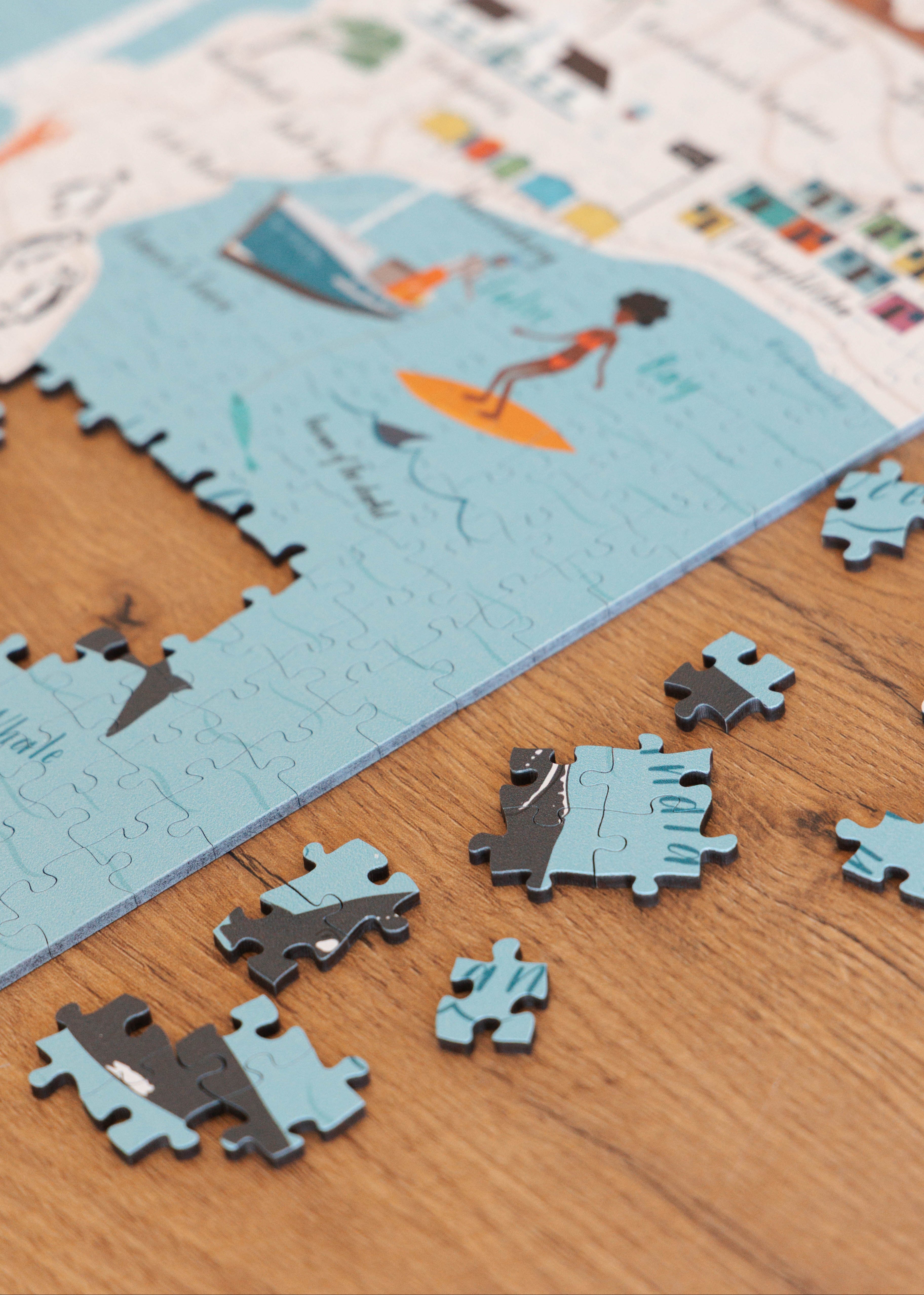 Cape Town is a MasterPiece wooden jigsaw puzzle that features the city as an illustrated map. Perfect for art lovers, proud South Africans, anyone looking for a thoughtful gift or a keepsake of Cape Town.