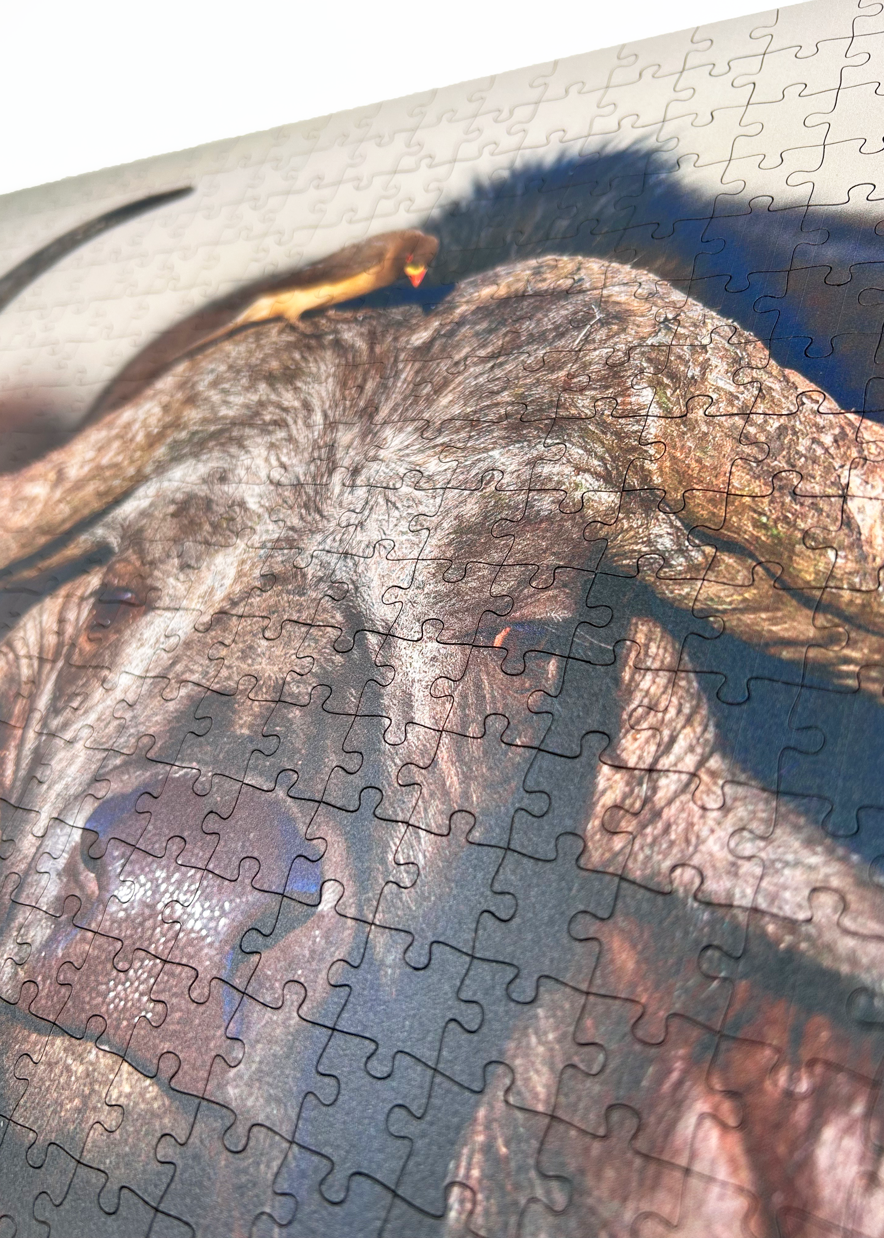 Partners in the Wild is a MasterPiece wooden jigsaw puzzle that features a beautiful portrait photograph of a buffalo and oxpecker. Precision-cut from 3mm thick wood and expertly printed, our MasterPiece puzzles offer a tactile and satisfying puzzling experience like no other. They are perfect for wildlife lovers, nature enthusiasts and anyone looking for a thoughtful gift. 
