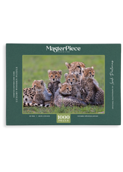 Cheetah Mother And Cubs is a MasterPiece wooden jigsaw puzzle that features a beautiful photograph of a cheetah surrounded by her 5 cubs. 

Precision-cut from 3mm thick wood and expertly printed, our MasterPiece puzzles offer a tactile and satisfying puzzling experience like no other. They are perfect for wildlife lovers, nature enthusiasts and anyone looking for a thoughtful gift 