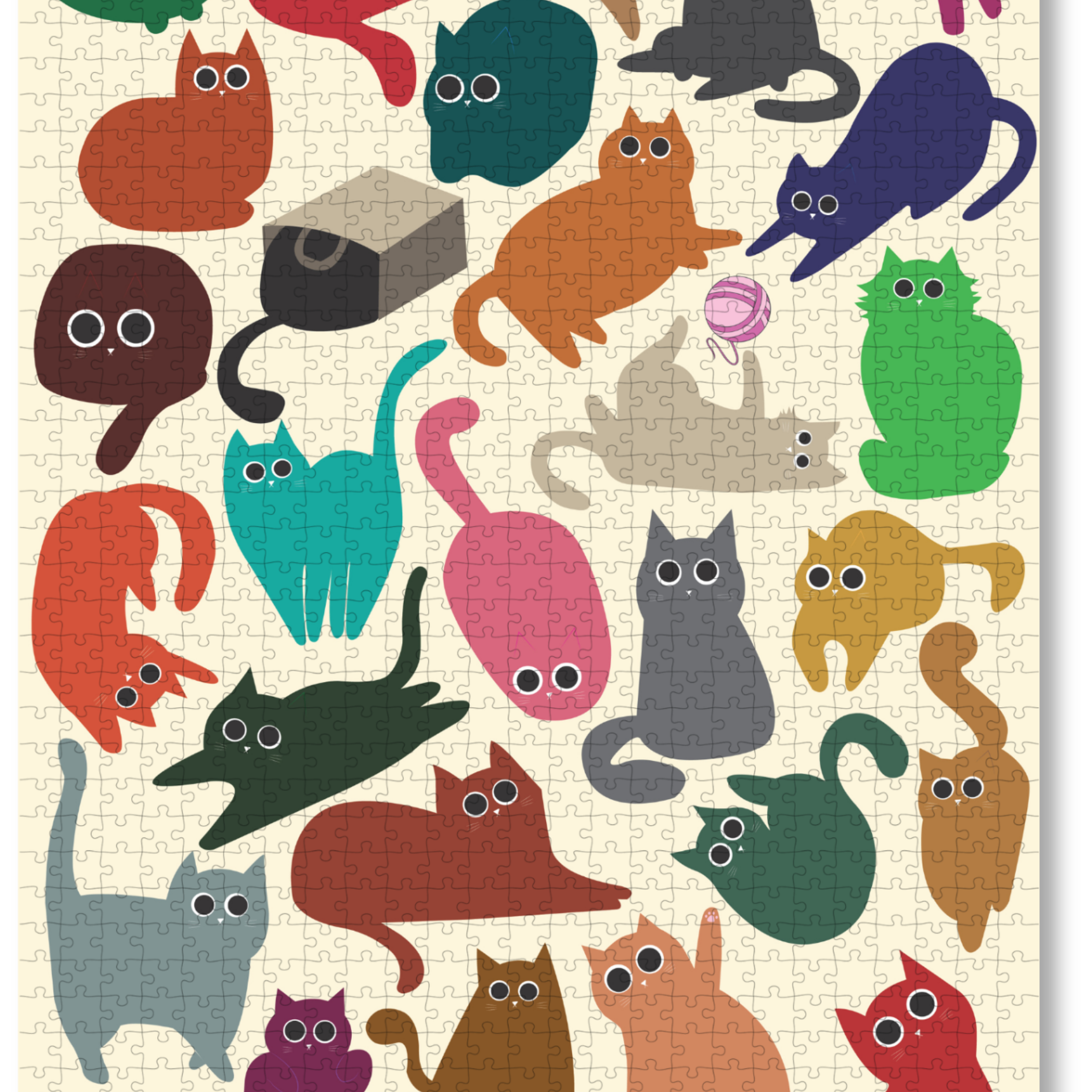 Curious Cats is a MasterPiece wooden jigsaw puzzle featuring a delightful collection of curious cats in various poses and playful scenes. This charming puzzle is a must-have for cat lovers! Precision-cut from 3mm thick wood and expertly printed, our MasterPiece puzzles offer a tactile and satisfying puzzling experience like no other. like no other. This puzzle is perfect for 'crazy cat ladies', art lovers and anyone looking for a thoughtful gift.