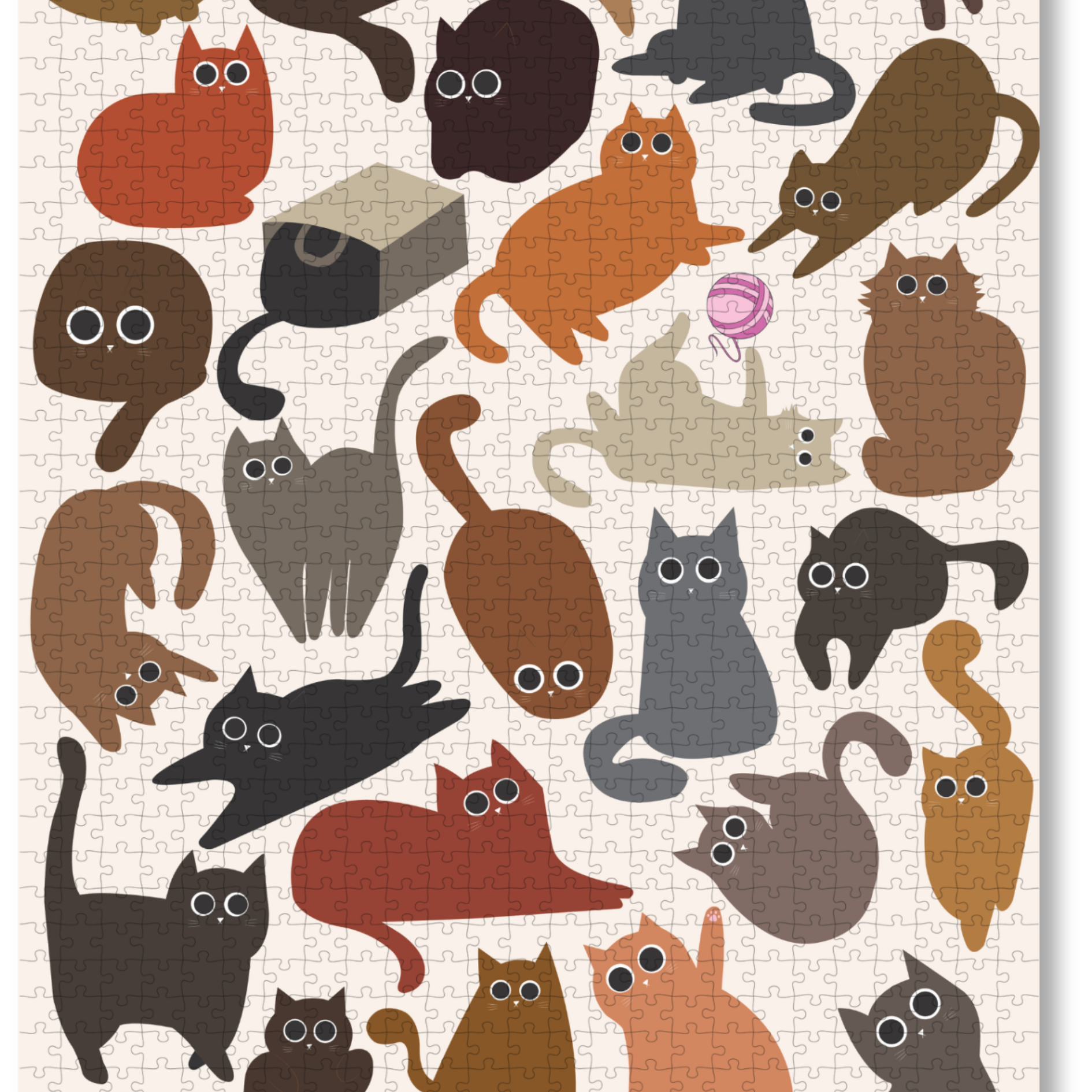 Curious Cats is a MasterPiece wooden jigsaw puzzle featuring a delightful collection of curious cats in various poses and playful scenes. This charming puzzle is a must-have for cat lovers! Precision-cut from 3mm thick wood and expertly printed, our MasterPiece puzzles offer a tactile and satisfying puzzling experience like no other. like no other. This puzzle is perfect for 'crazy cat ladies', art lovers and anyone looking for a thoughtful gift.