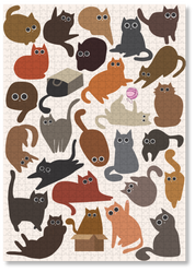 Curious Cats is a MasterPiece wooden jigsaw puzzle featuring a delightful collection of curious cats in various poses and playful scenes. This charming puzzle is a must-have for cat lovers! Precision-cut from 3mm thick wood and expertly printed, our MasterPiece puzzles offer a tactile and satisfying puzzling experience like no other. like no other. This puzzle is perfect for 'crazy cat ladies', art lovers and anyone looking for a thoughtful gift.