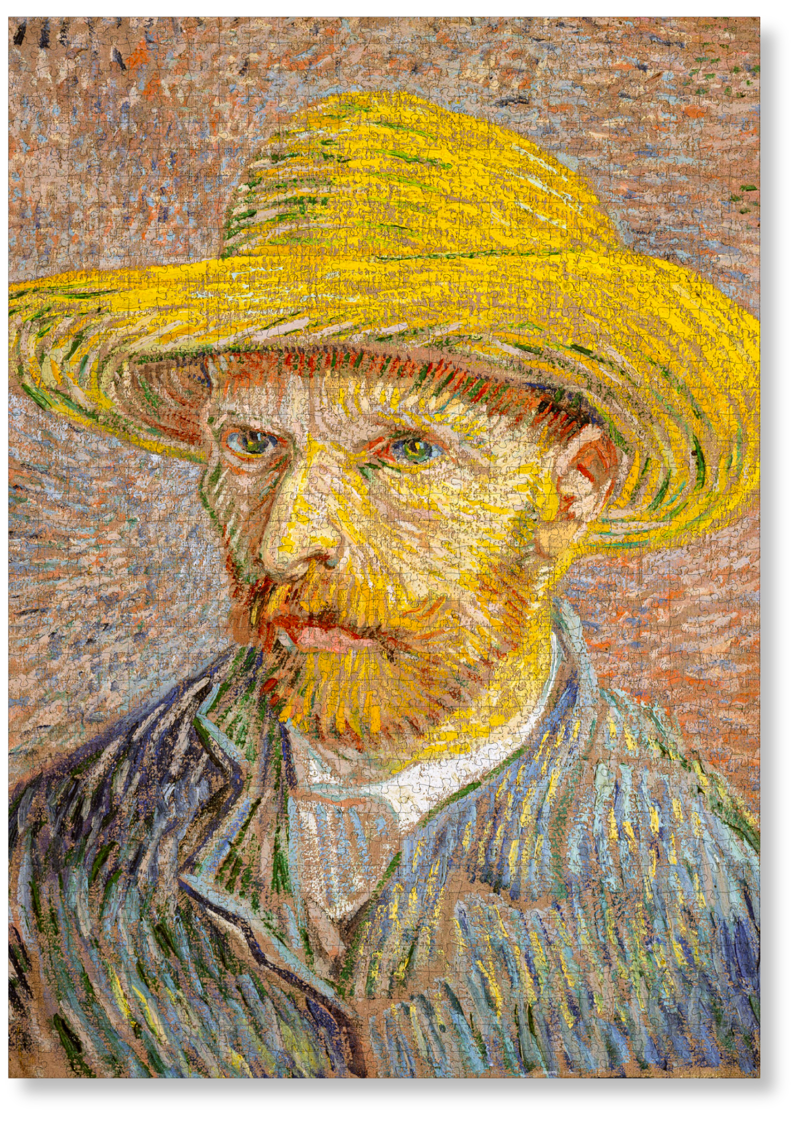 Self-Portrait with a Straw Hat by Van Gogh